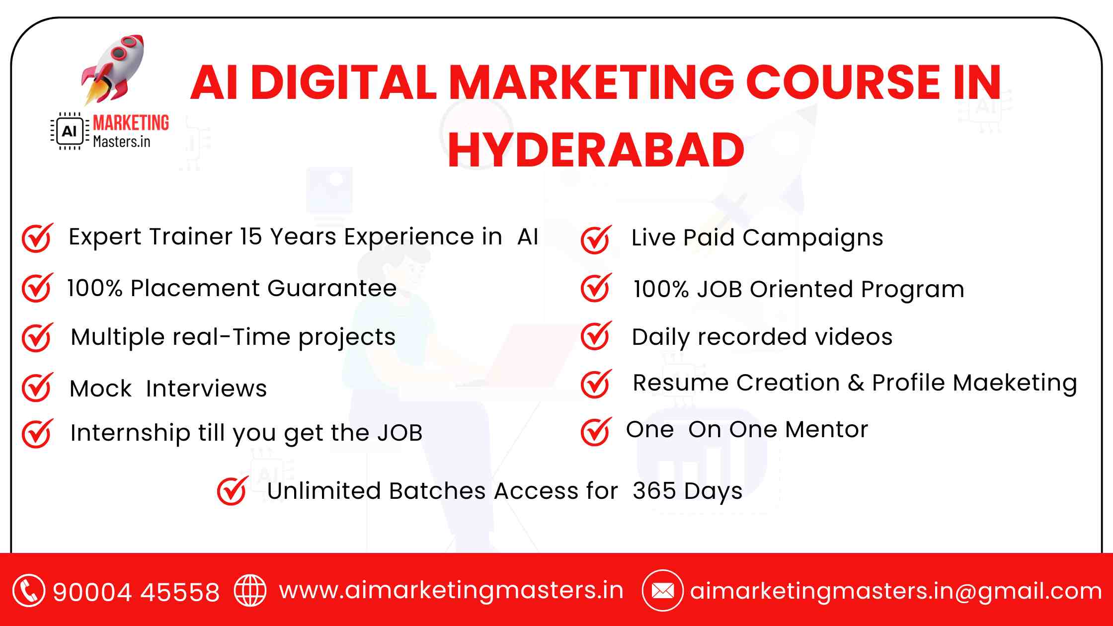AI Marketing Masters Deliverables in AI Digital Marketing Course in Hyderabad
