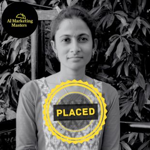 By taking AI Digital Marketing course in AI marketing masters vinitha is placed