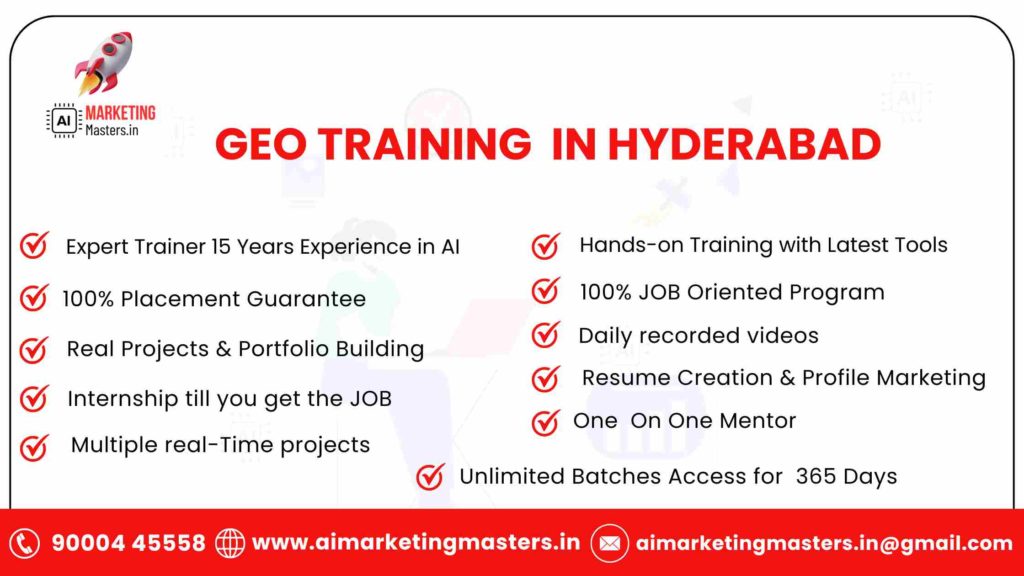 GEO TRAING IN HYDERABAD DELIVERABLES